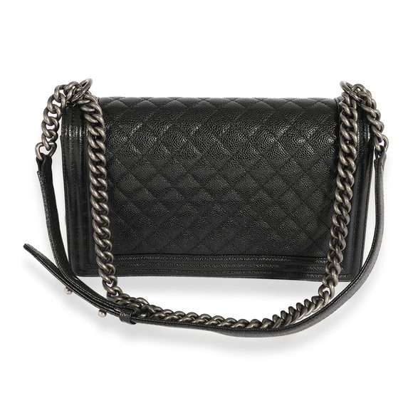 Chanel Black Quilted Caviar Medium Boy Bag - Picture 3 of 8